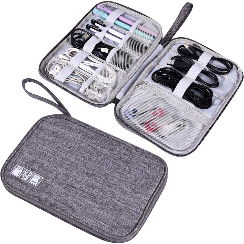 Tech Accessories Case - 電子機器オーガナイザーバッグ防水キャリングポーチトラベルバッグユニバーサルケーブルオーガナイザー電子機器収納バッグアクセサリー