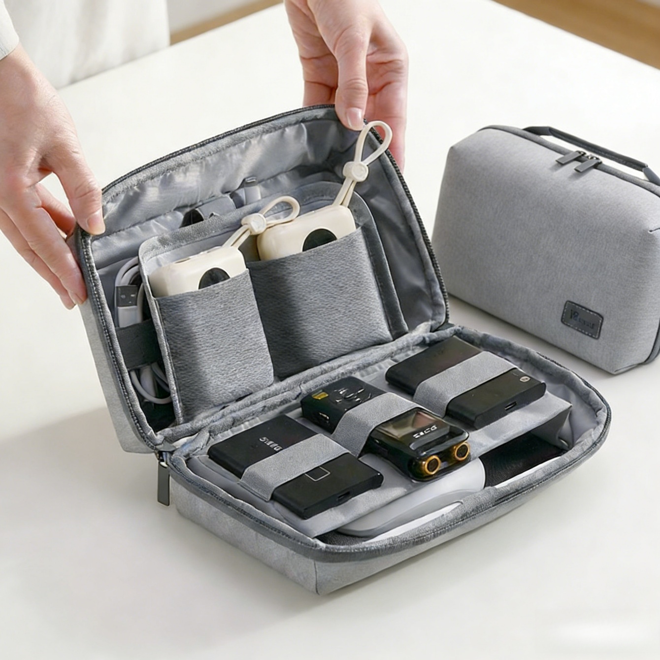 Tech Accessories Organizer Pouch - 1Pc 電子機器オーガナイザー トラベルケース、防水トラベルバッグ ケーブルオーガナイザー 必需品用、テックポーチ アクセサリー収納