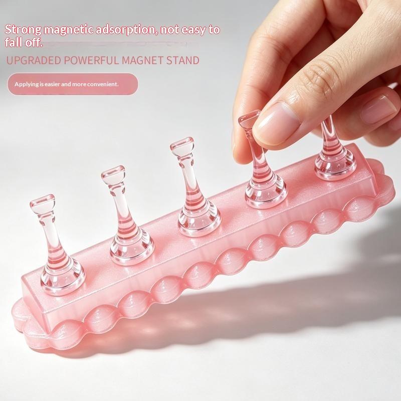 Tech Accessories Stand - 6個/セット ネイルホルダー オーロラネイルスタンド ネイルアート練習用 マグネット式プレスオンネイル ネイルテック必需品