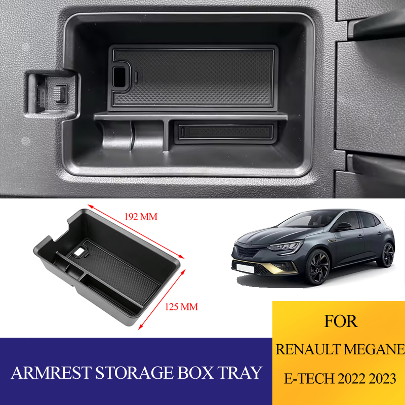 Tech Accessories Organizer - ルノー メガーヌ E-Tech 2022 2023用 ABS製車用アームレスト収納ボックストレイ