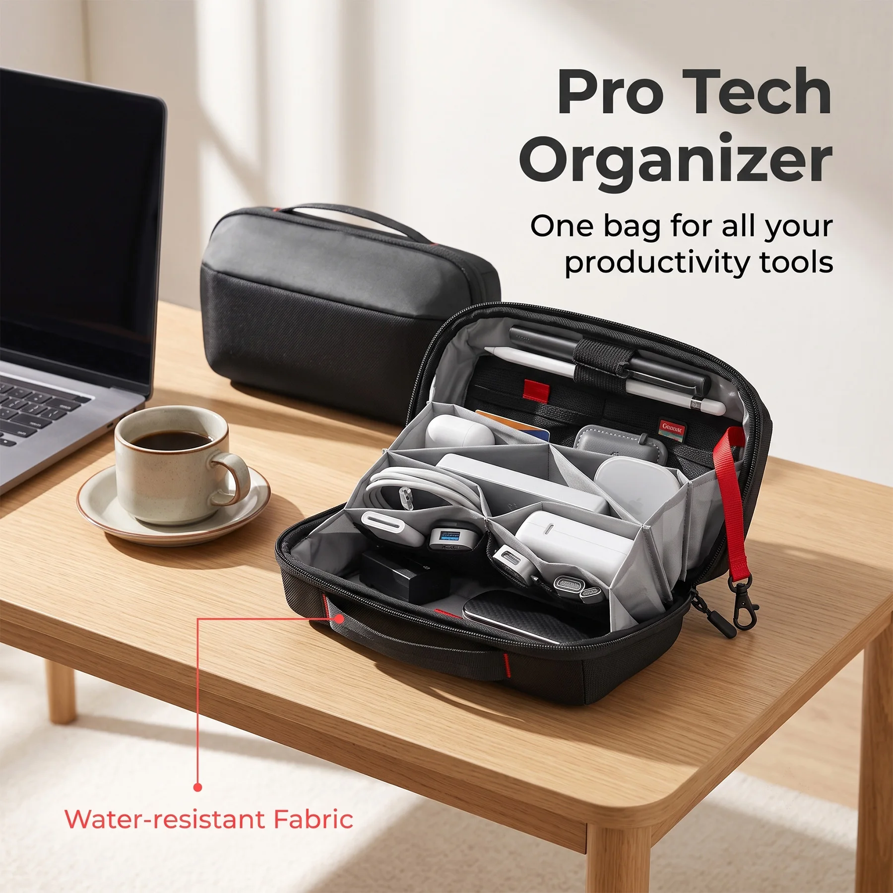 トラベルテックオーガナイザーポーチ、防水多機能電子機器アクセ - Tech Accessories Organizer Pouch のレビューと価格