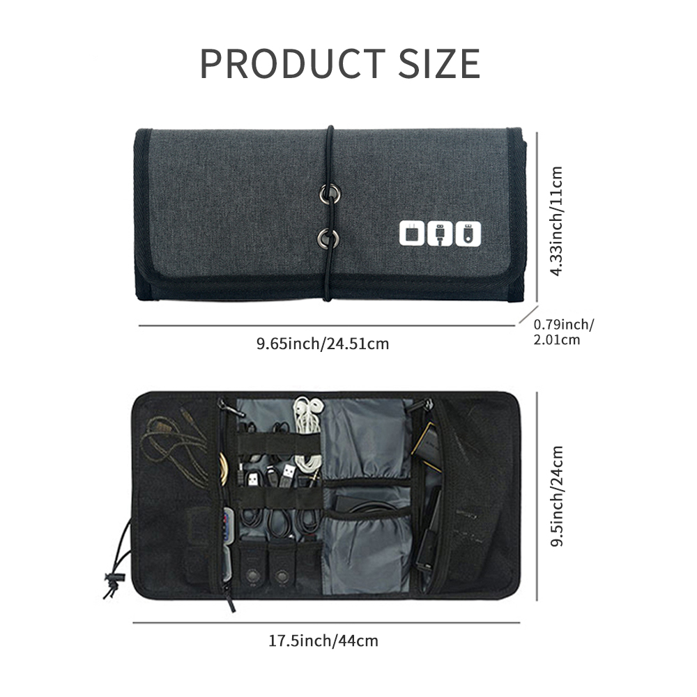 トラベルケーブル収納バッグ、電子機器オーガナイザーコードポー - Tech Accessories Organizer Pouch のレビューと価格