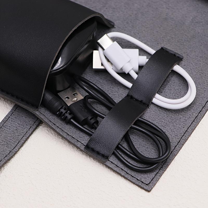 1PC PU レザーマルチコンパートメントオーガナイザーポー - Tech Accessories Organizer Pouch のレビューと価格
