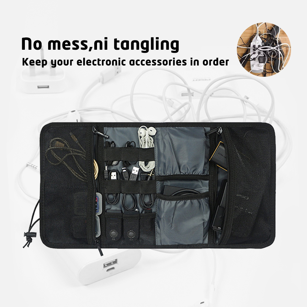 家庭用ケーブル整理ポーチ |   USBケーブル、充電器、携 - Tech Accessories Organizer Pouch のレビューと価格