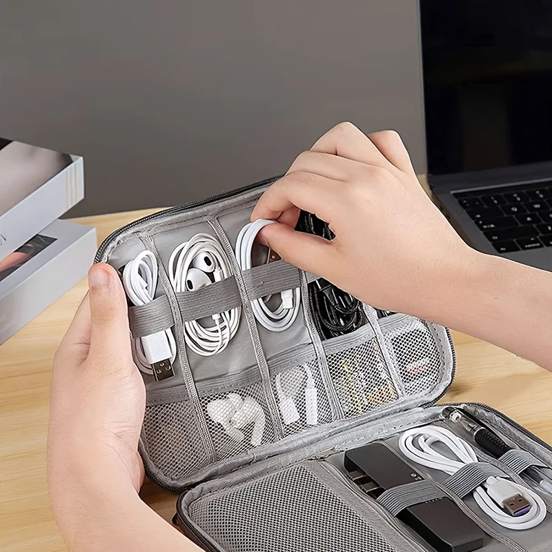 1パックポータブル電子機器アクセサリー収納バッグ、多ポケット - Tech Accessories Organizer Pouch のレビューと価格
