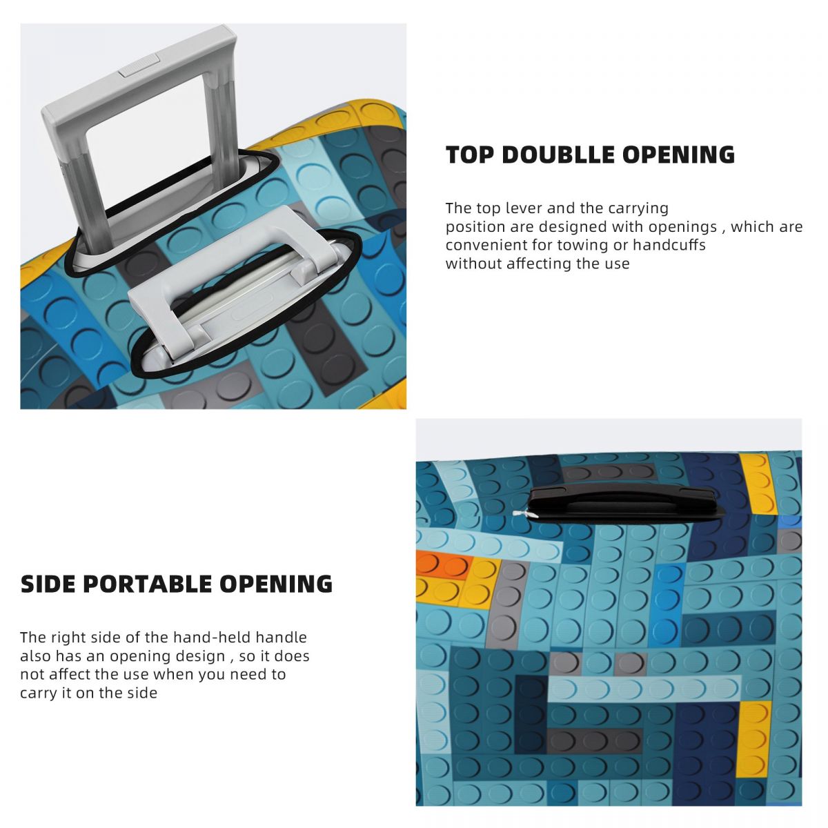 ブルーテックピクセルビルディングブロックテクスチャスーツケー - Tech Accessories Case のレビューと価格