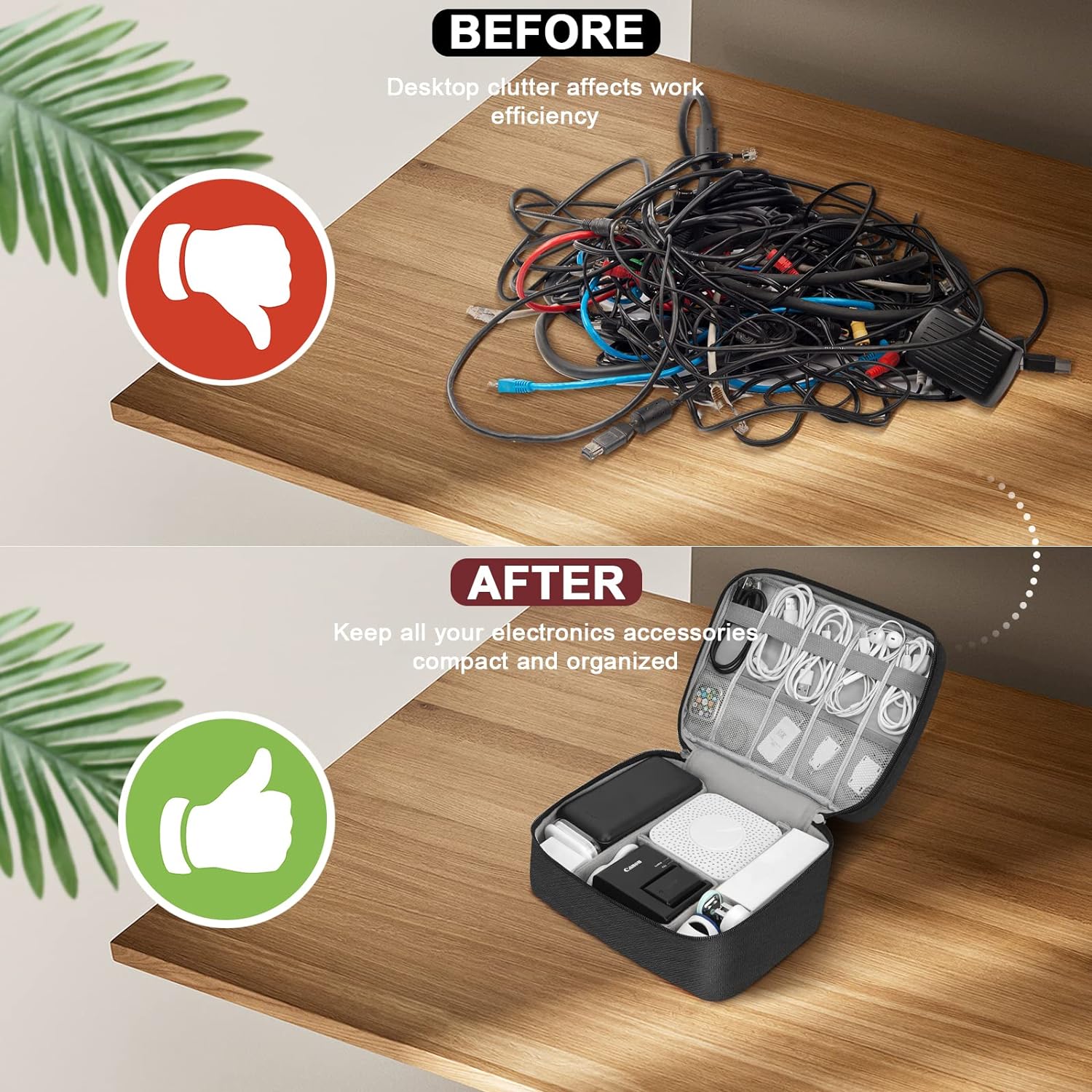 ポータブルデジタル収納バッグ USB ガジェット防水ケーブル - Tech Accessories Organizer のレビューと価格