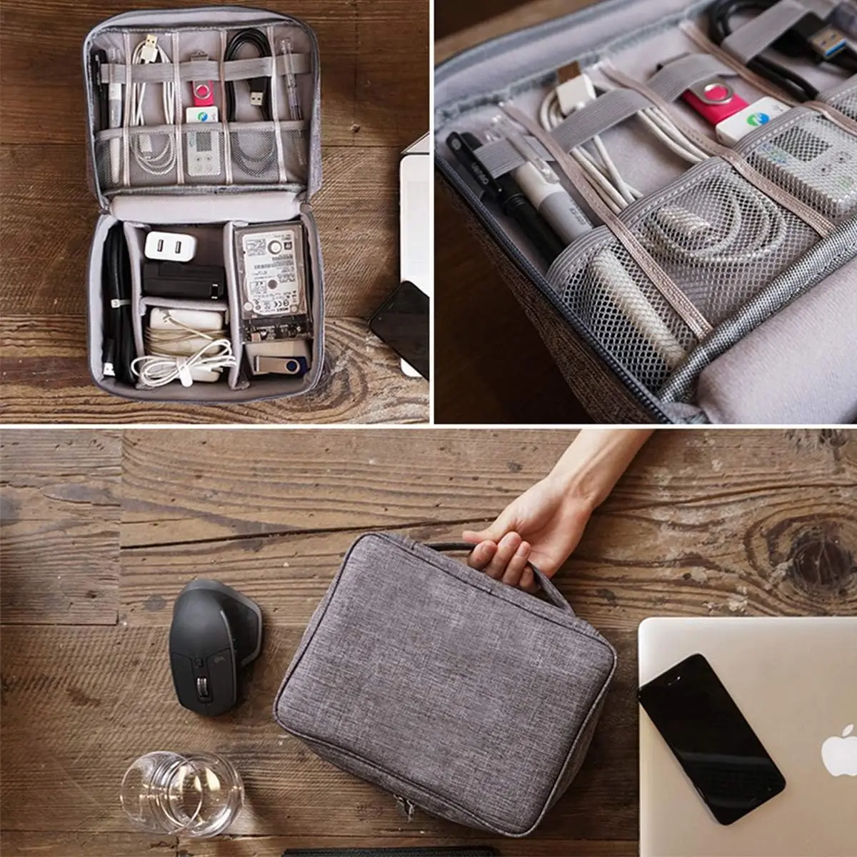 ポータブルデジタル収納バッグ USB ガジェット防水ケーブル - Tech Accessories Organizer のレビューと価格